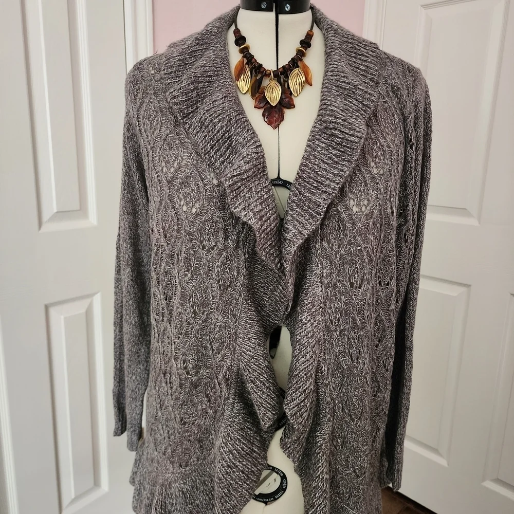 Karen Scott Women's Heather Gray Cardigan - Picture 1 of 4